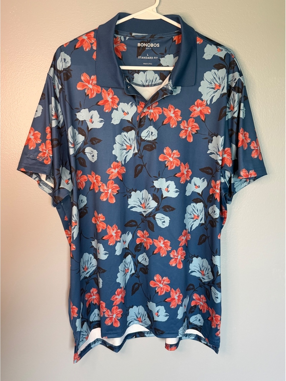 Bonobos Men's Golf Polo Shirt Large Standard Fit Floral Print